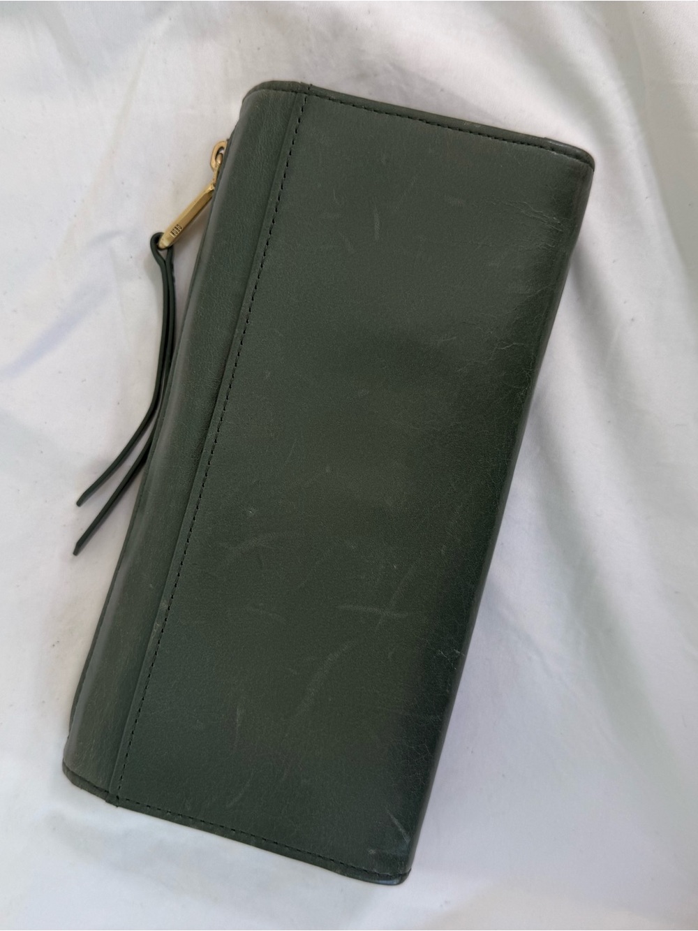HOBO Olive Green Leather Hobo with Floral Fabric Trim - Picture 8 of 8